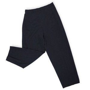 Unlabeled Black & Blue Pinstripes High Rise Elastic Waist Straight Leg Pants 14W